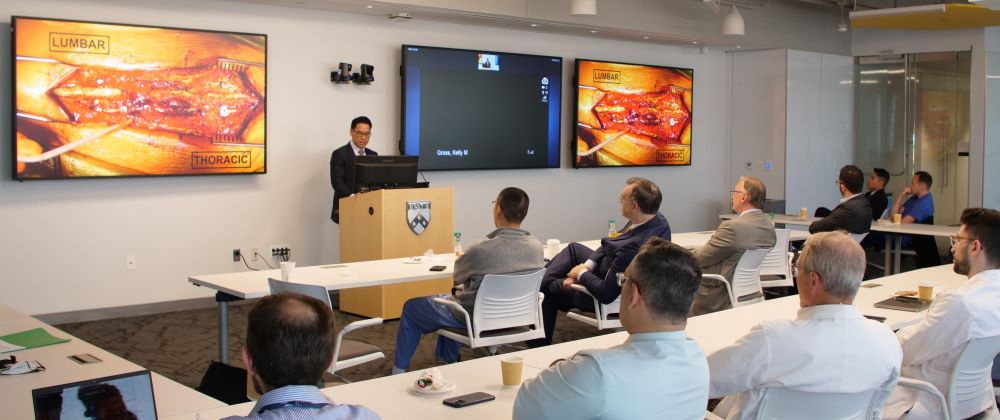 John Shin, MD giving a lecture to Penn Neurosurgery.